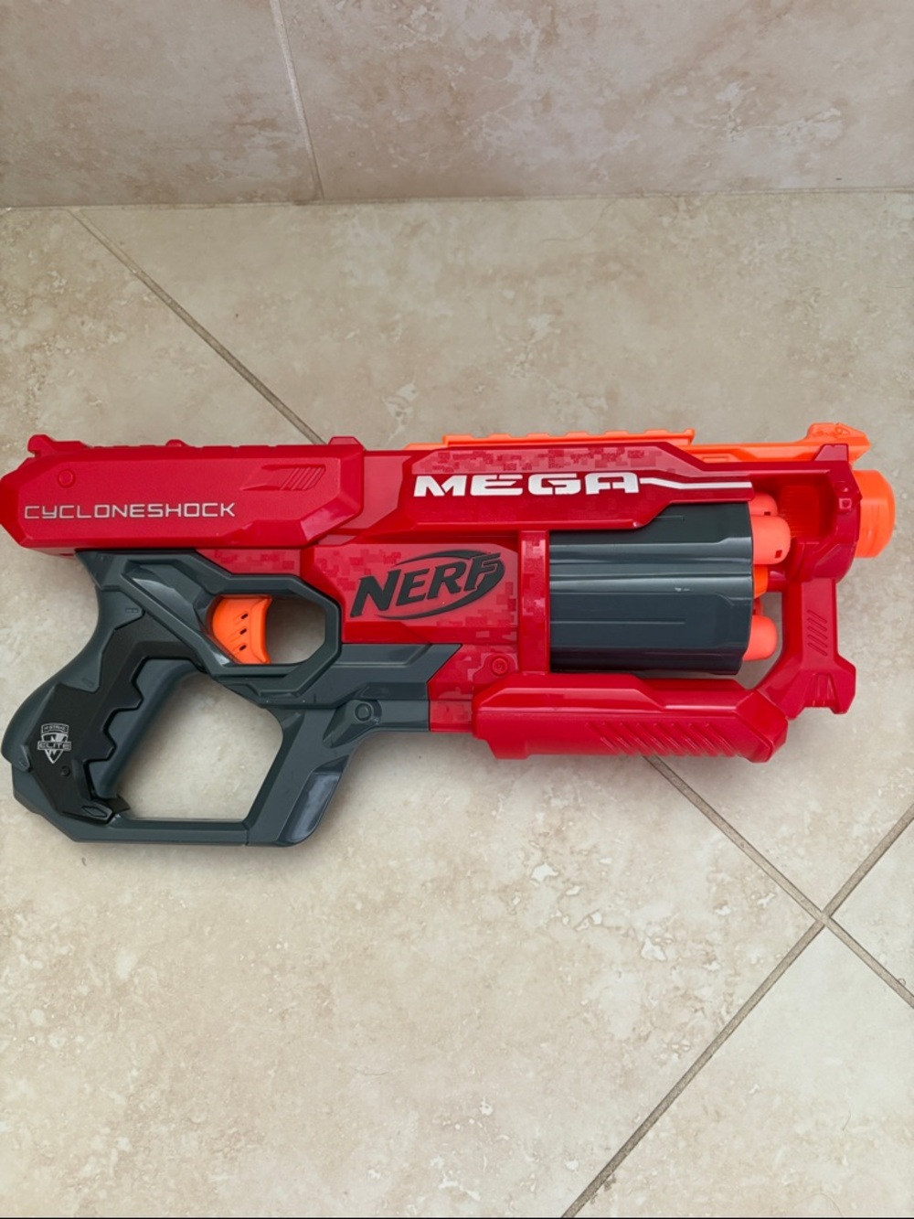 Nerf Mega CycloneShock Red and Orange Foam Blaster